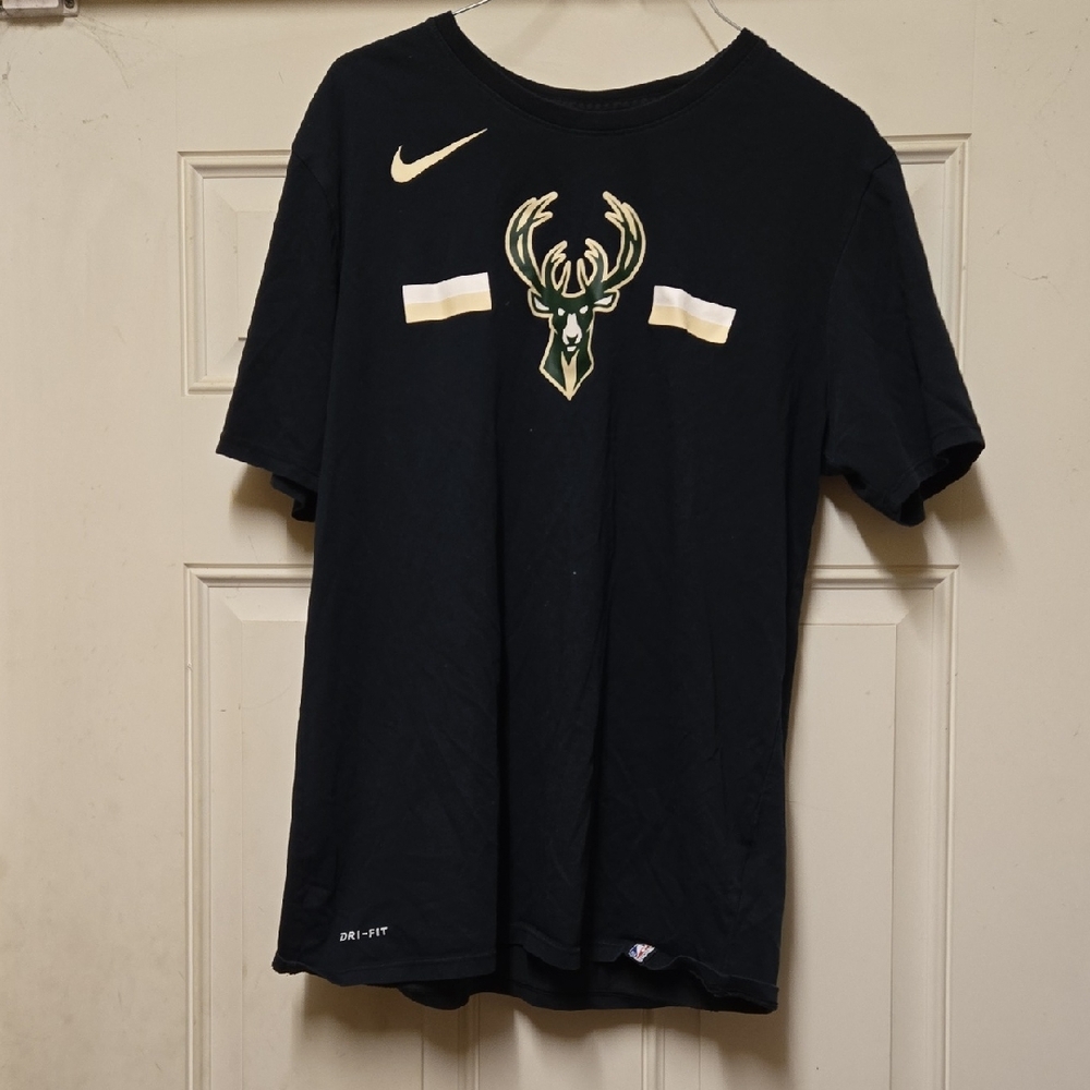 Nike Black Dri-FIT Men's Tee with Bucks Logo